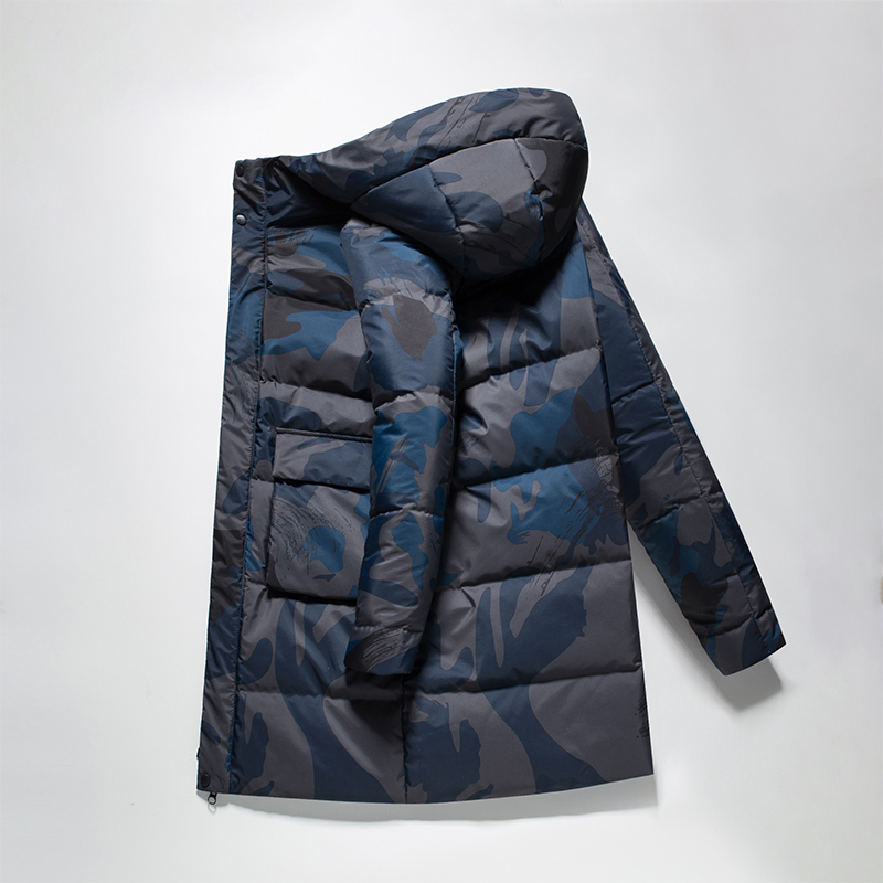 Hooded overcoats mens long puffer jackets