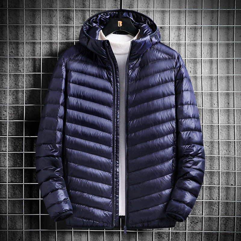 New men's lightweight down jacket in winter