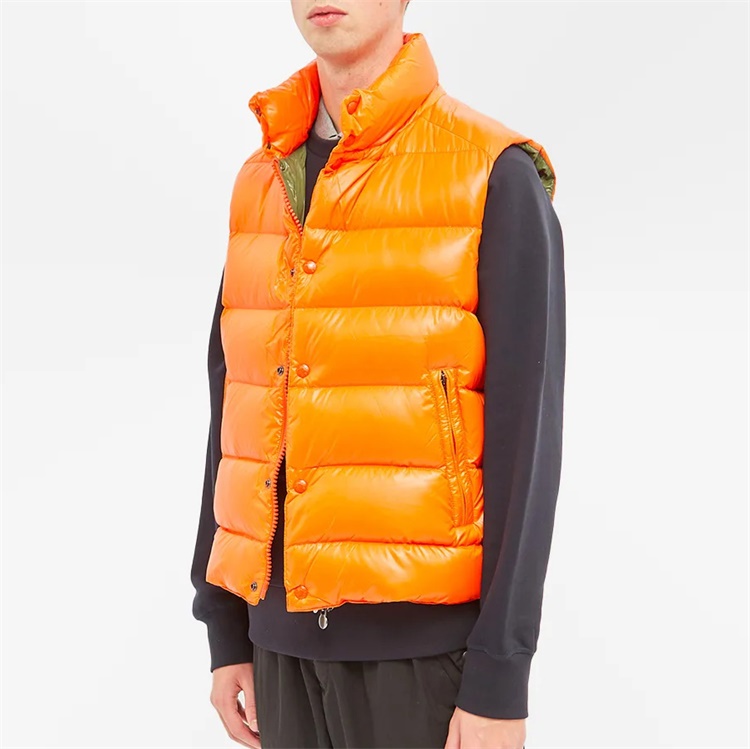 Oem custom orange puffer vest for men