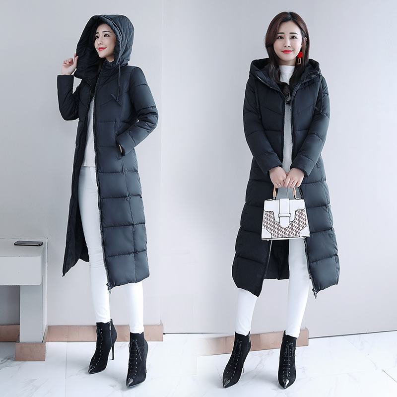 Quality Korean style loose super long puffer jacket