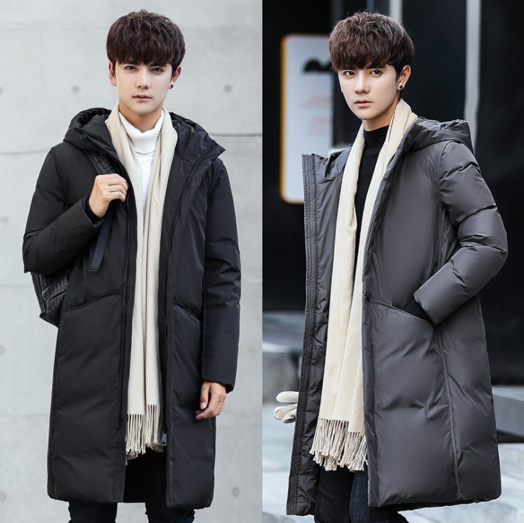 Simple and fashionable men's long puffer jacket