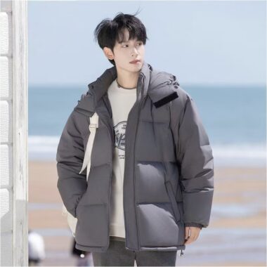 Casual trendy men’s puffer jackets supplier
