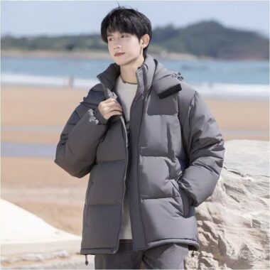 Casual trendy men’s puffer jackets supplier