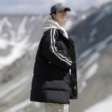 Loose mid-length men’s puffer jackets wholesale