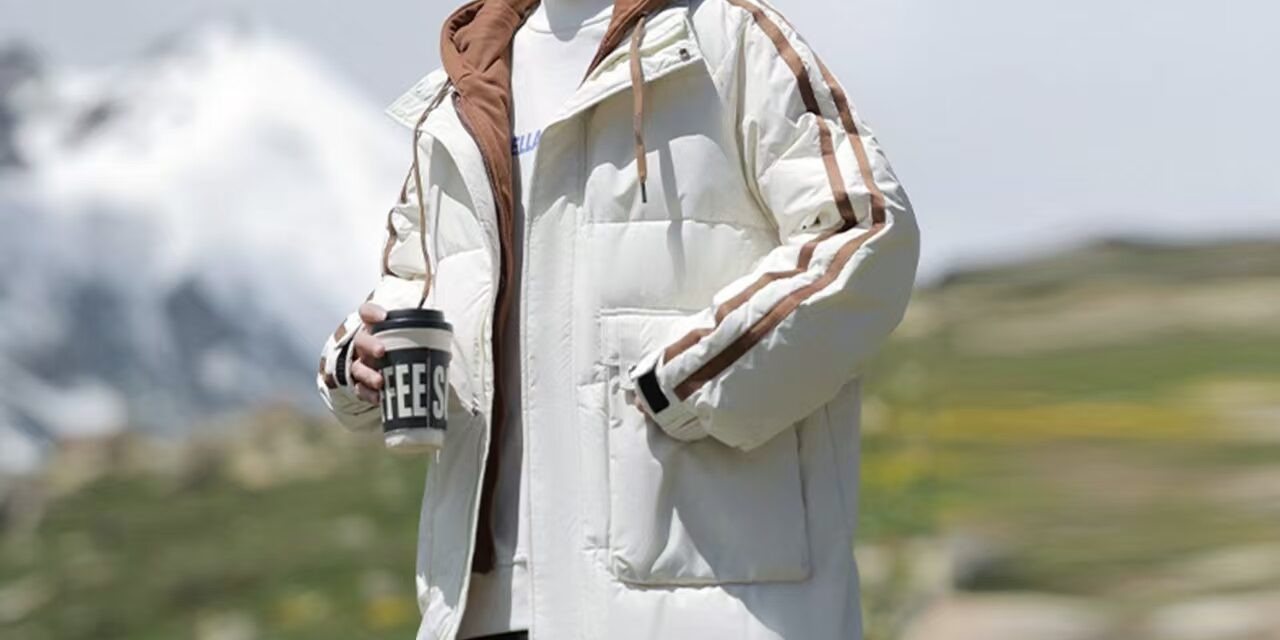 Loose mid-length men’s puffer jackets wholesale