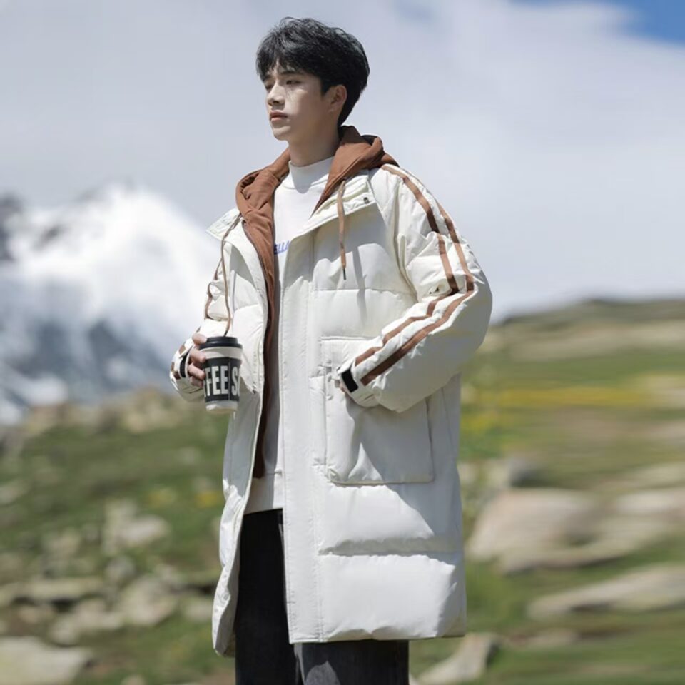 Loose mid-length men’s puffer jackets wholesale