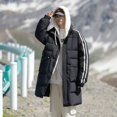 Loose mid-length men’s puffer jackets wholesale