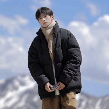 Loose fit streetwear men’s puffer jackets bulk