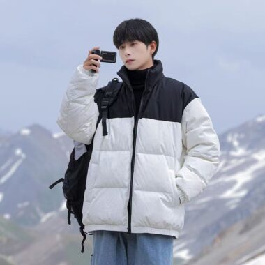 Loose fit streetwear men’s puffer jackets bulk