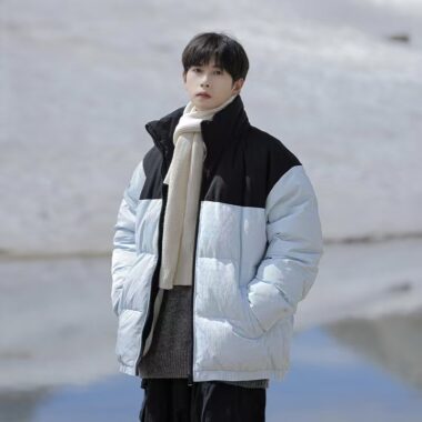 Loose fit streetwear men’s puffer jackets bulk