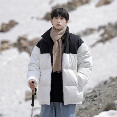 Loose fit streetwear men’s puffer jackets bulk