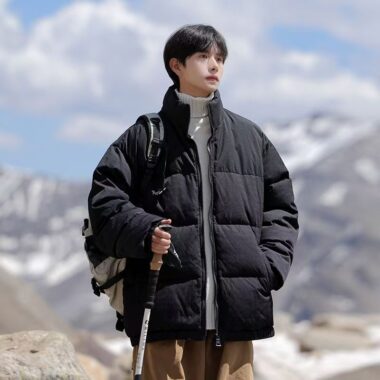 Loose fit streetwear men’s puffer jackets bulk