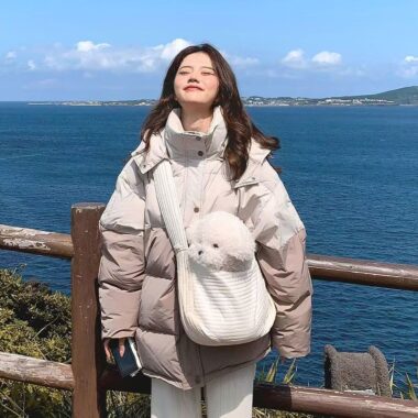 Custom Korean colorblock women’s puffer jackets