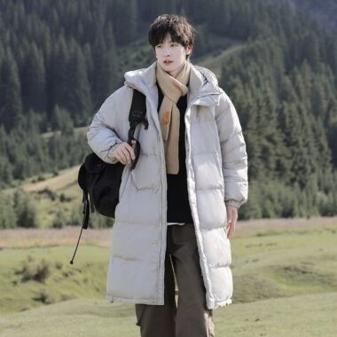 Mid-length casual men’s puffer jackets factory
