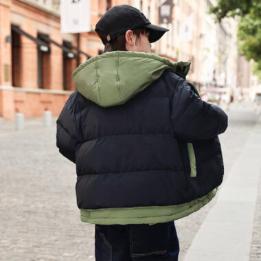 Layered boys winter kids puffer jackets supplier