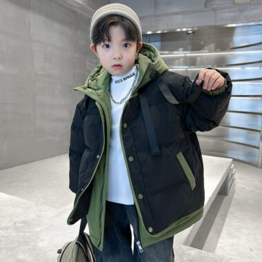 Layered boys winter kids puffer jackets supplier