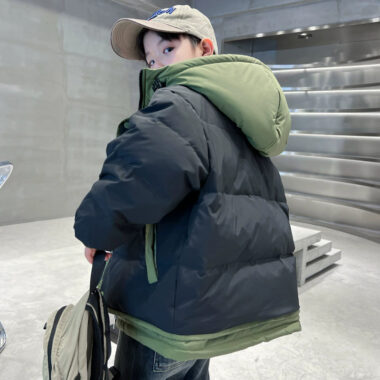 Layered boys winter kids puffer jackets supplier
