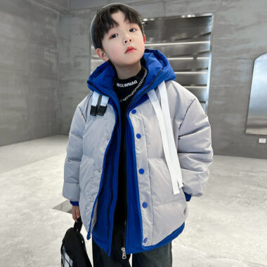 Layered boys winter kids puffer jackets supplier