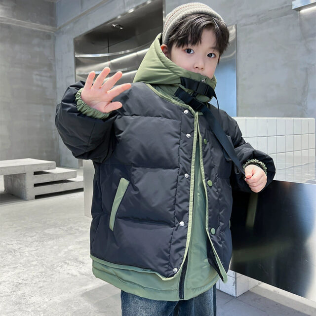 New thick layered design boys’ kids puffer jacket (6) Layered boys winter kids puffer jackets supplier