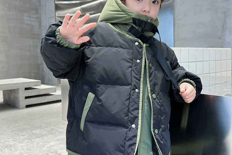 Layered boys winter kids puffer jackets supplier