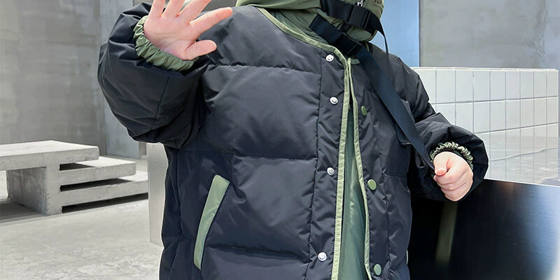 Layered boys winter kids puffer jackets supplier