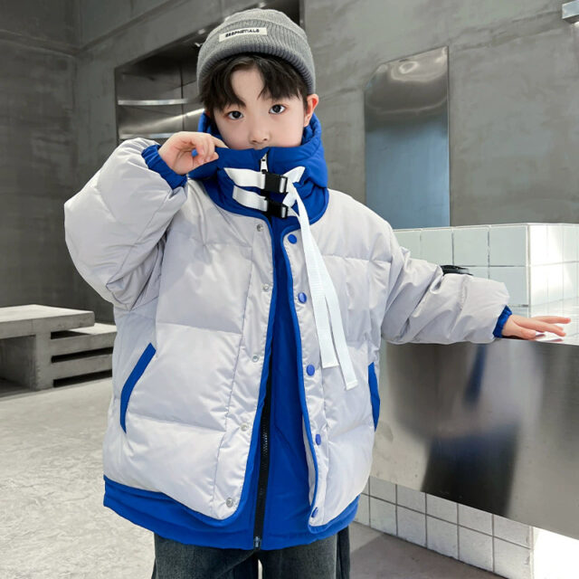 Layered boys winter kids puffer jackets supplier