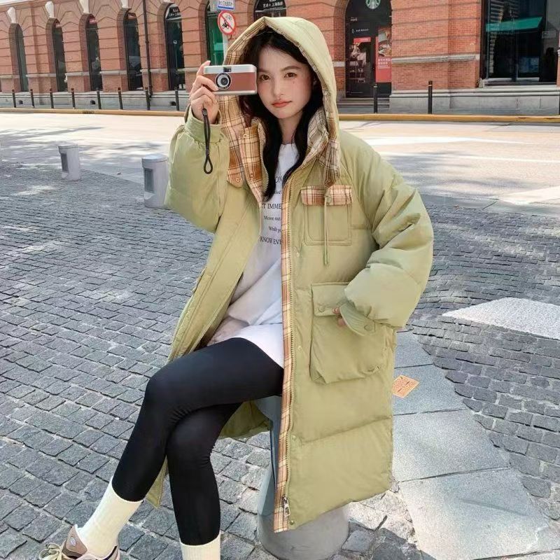 Plus size thick mid-length women’s puffer jackets bulk