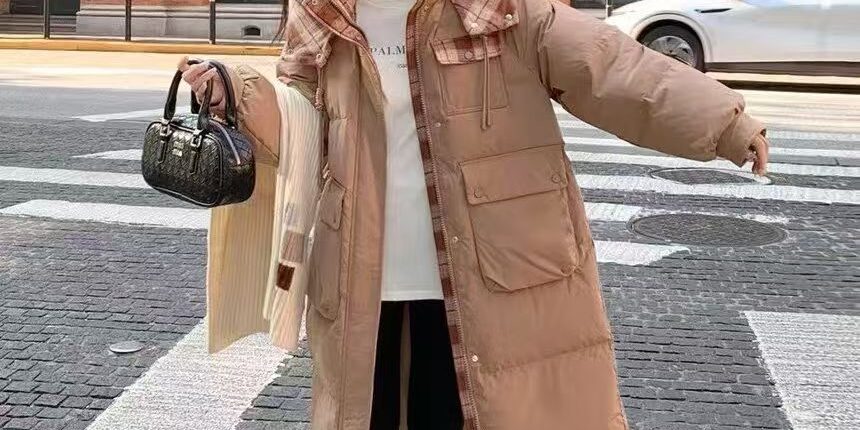 Plus size thick mid-length women’s puffer jackets bulk