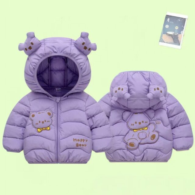 Custom cartoon winter kids puffer jackets