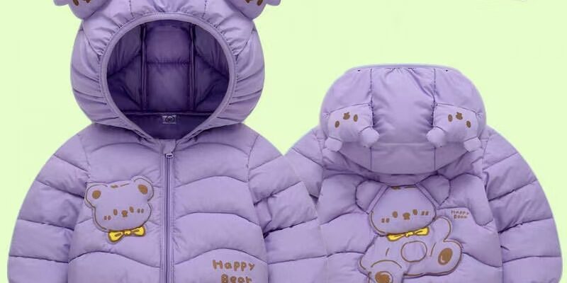 Custom cartoon winter kids puffer jackets