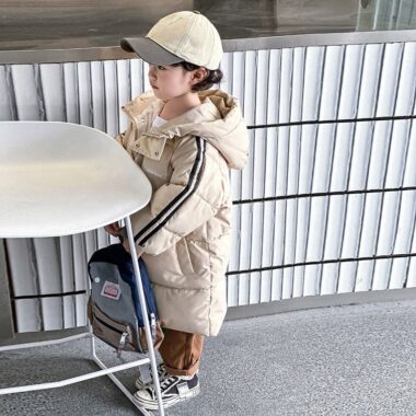 Fashion mid-long thickened kids puffer jackets