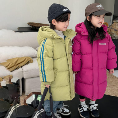 Fashion mid-long thickened kids puffer jackets