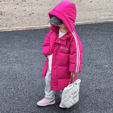 Fashion mid-long thickened kids puffer jackets