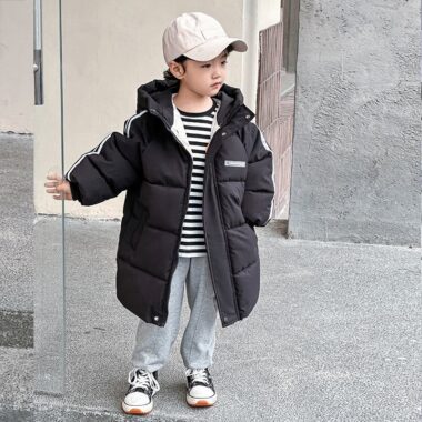 Fashion mid-long thickened kids puffer jackets