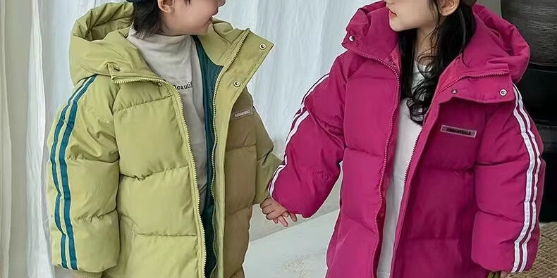 Fashion mid-long thickened kids puffer jackets