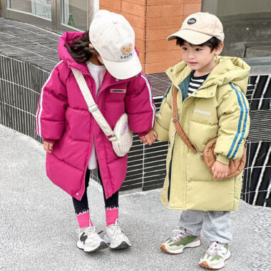 Fashion mid-long thickened kids puffer jackets