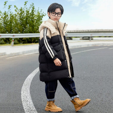 Long Korean loose kids puffer jackets wholesale