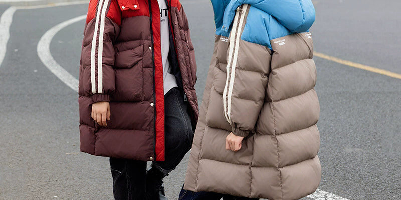 Long Korean loose kids puffer jackets wholesale