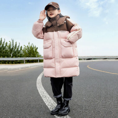 Long Korean loose kids puffer jackets wholesale