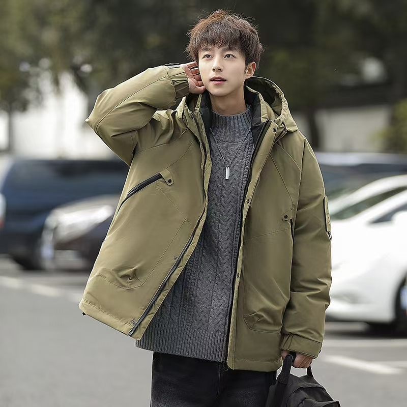 Outdoor thick warm men’s puffer jackets factory