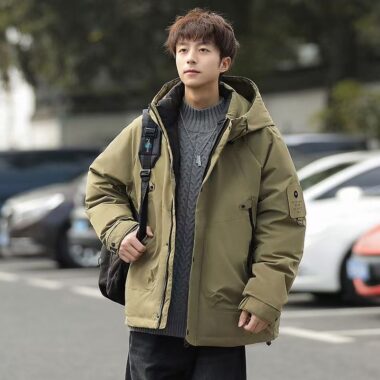 Outdoor thick warm men’s puffer jackets factory
