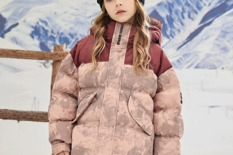 Color-block thickened kids puffer jackets factory