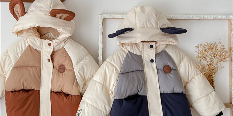 Hooded windproof winter kids puffer jackets factory