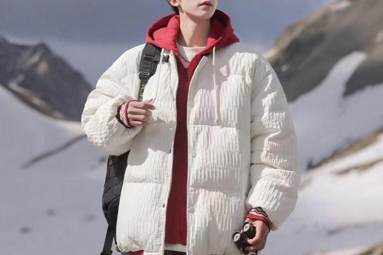 Outdoor windproof custom men’s puffer jackets winter
