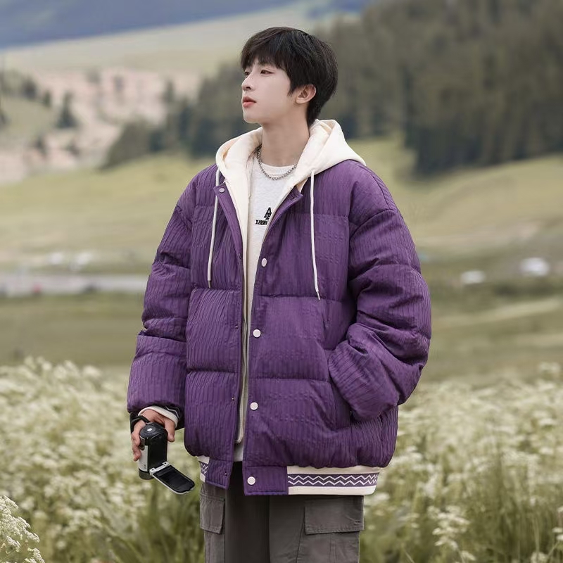 Outdoor windproof custom men’s puffer jackets winter