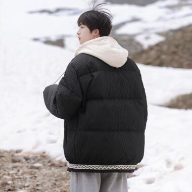 Outdoor windproof custom men’s puffer jackets winter