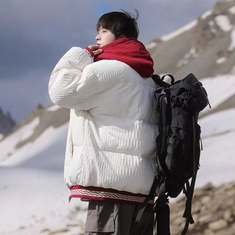 Outdoor windproof custom men’s puffer jackets winter