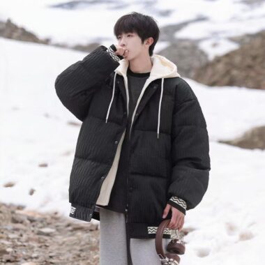 Outdoor windproof custom men’s puffer jackets winter