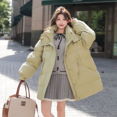 Plus size mid-length women’s puffer jackets wholesale