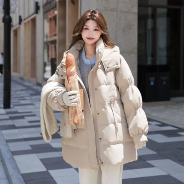 Plus size mid-length women’s puffer jackets wholesale